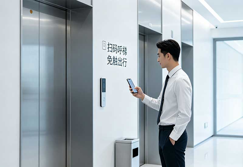 无感乘梯升级！商用写字楼上线无感呼梯，扫码免触碰更便捷